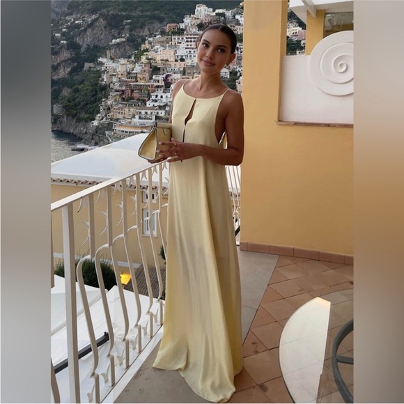 Commense Gold Long Sleeve Scoop Neck Gown for Prom - Picture 1 of 7